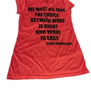 Harry Potter Red Graphic T-Shirt with Quote